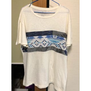 アメリカンイーグル(American Eagle)の古着 半袖 ホワイト ブルー(Tシャツ/カットソー(半袖/袖なし))