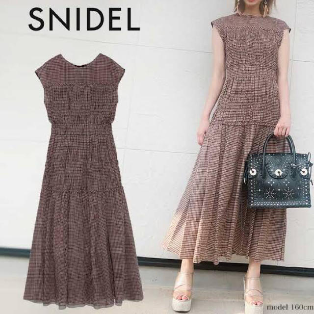 SNIDEL(スナイデル)のsnidel 秋冬 チェック ワンピース レディースのワンピース(ロングワンピース/マキシワンピース)の商品写真