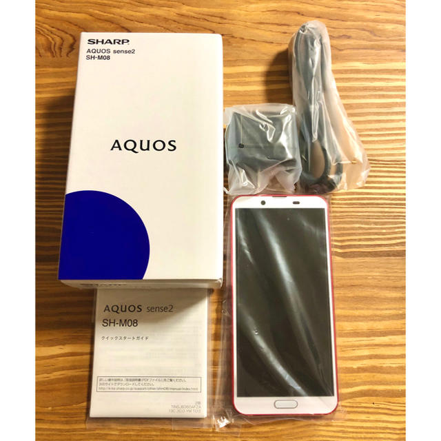 AQUOS(アクオス)の【新品】SHARP Sense2 SH-M08 カーディナルレッド スマホ/家電/カメラのスマートフォン/携帯電話(スマートフォン本体)の商品写真