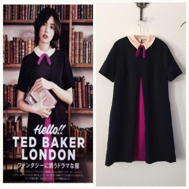 TED BAKER - 美品 TED BAKER 襟付き バイカラー ワンピース TED BAKER - 美品 TED BAKER 襟付き バイカラー ワンピース