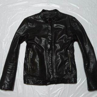 アーバンリサーチロッソ(URBAN RESEARCH ROSSO)の希少 美品◆アーバンリサーチＲＯＳＳＯロッソ レザージャケット 黒Ｌ◆ライダース(レザージャケット)