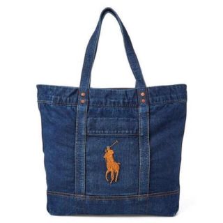 ポロラルフローレン(POLO RALPH LAUREN)の新品*ポロラルフローレン*デニム Big Pony トート バッグ*ビッグポニー(トートバッグ)