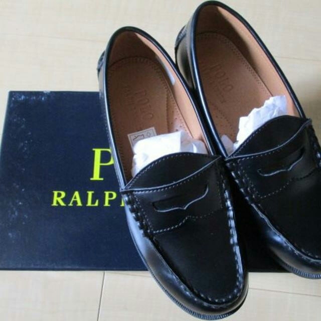 Ralph Lauren(ラルフローレン)の試着のみ ラルフローレン 黒 ローファー 4/23㎝ 美品 レディースの靴/シューズ(その他)の商品写真