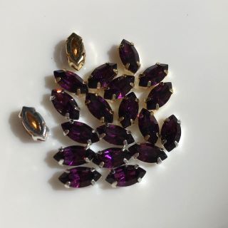 スワロフスキー(SWAROVSKI)の石座付きスワロフスキー4228アメジスト10×5mm ヴィンテージ✨✨(各種パーツ)