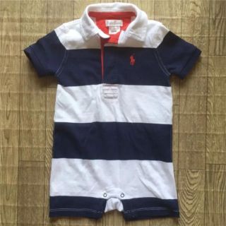 ラルフローレン(Ralph Lauren)の美品 ラルフローレン ボーダー ロンパース(ロンパース)