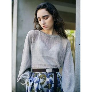 アメリヴィンテージ(Ameri VINTAGE)のアメリSPARKLE LAME KNITシルバー(ニット/セーター)