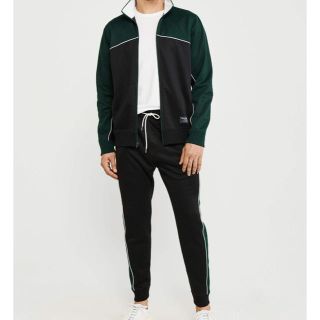 アバクロンビーアンドフィッチ(Abercrombie&Fitch)の【正規品】アバクロ A&F  ジャージ 上下セット ブラック＆グリーン S(ジャージ)