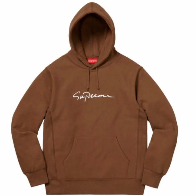 Supreme Classic Script Hooded Sweatshirtカラーブラウン