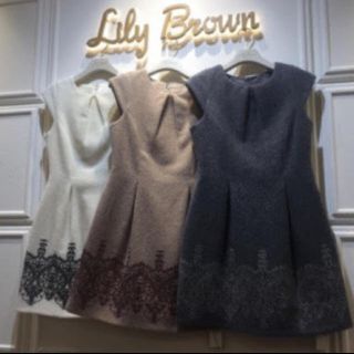 リリーブラウン(Lily Brown)のLilyBrown バロック柄ワンピース(ミニワンピース)