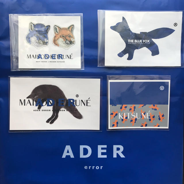 MAISON KITSUNE'(メゾンキツネ)のadererror×kitsune コラボ ステッカー 4枚セット メンズのファッション小物(その他)の商品写真