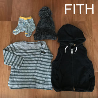 フィス(FITH)のFITH フィス 4点セット フード付きベスト ボーダーカットソー ニット帽(ジャケット/上着)