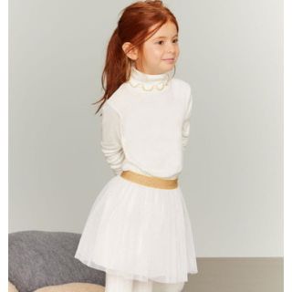 プチバトー(PETIT BATEAU)のプチバトー 19AW ラメ入りタートルネック ホワイト 5a(Tシャツ/カットソー)