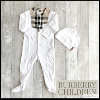 バーバリー(BURBERRY)の【美品】BURBERRY CHILDREN バーバリー ロンパース 足つき (ロンパース)