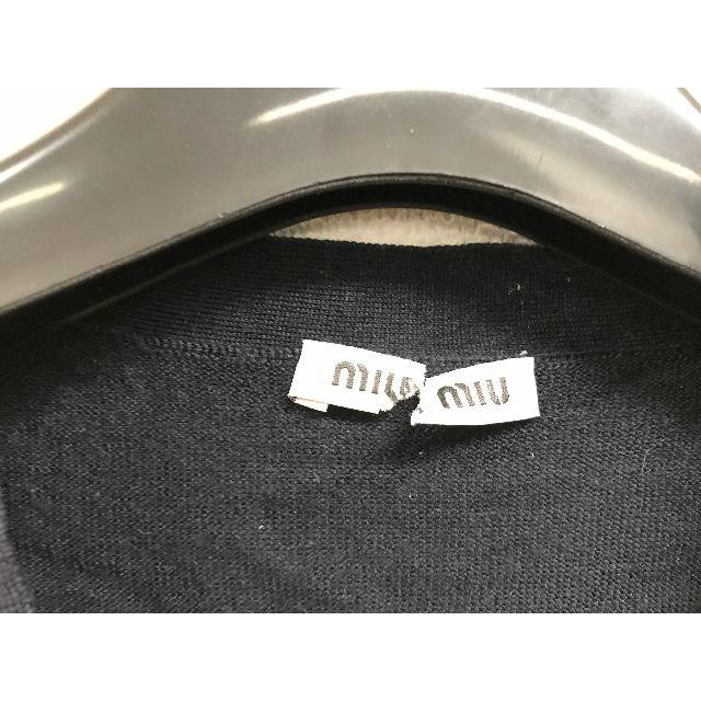 miumiu(ミュウミュウ)のミュウミュウmiu miuサイドリボンニットカーディガン40紺★X300 レディースのトップス(カーディガン)の商品写真