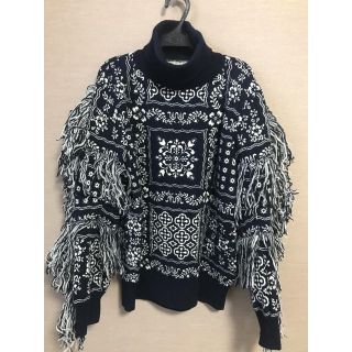 サカイ(sacai)のsacai  フリンジニット(ニット/セーター)