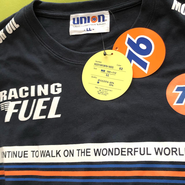 76 Lubricants(セブンティーシックスルブリカンツ)の【ユニオン76】オレンジラインが鮮やかな‼️メンズ Tシャツ（長袖）《LL》 メンズのトップス(Tシャツ/カットソー(七分/長袖))の商品写真