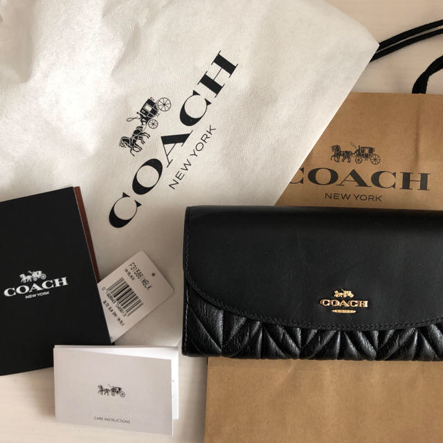 ｺｰﾁ COACH 長財布 レア 黒 ﾚｻﾞｰ 美品 未使用