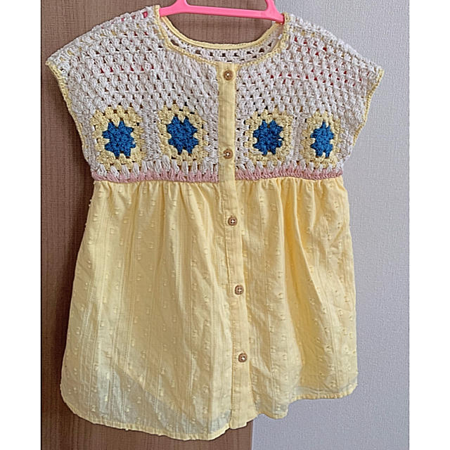 ZARA KIDS(ザラキッズ)の水通しのみ☆Zara baby クロシェ編みワンピースイエロー 9-12M80㎝ キッズ/ベビー/マタニティのベビー服(~85cm)(ワンピース)の商品写真