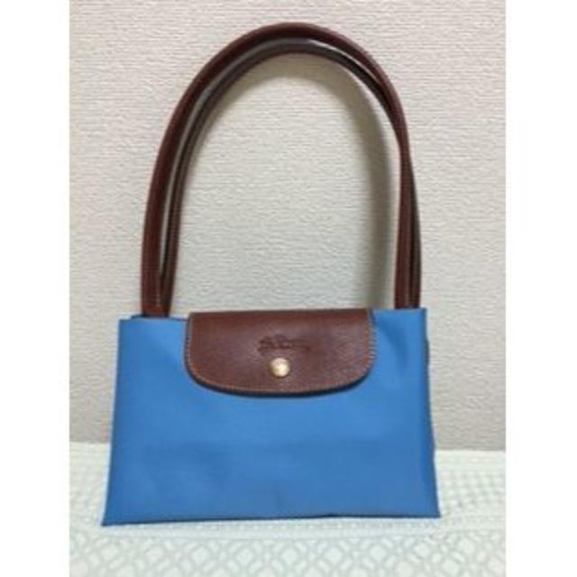 新品未使用★LONGCHAMPナイロン肩掛けバック☆水色バッグ