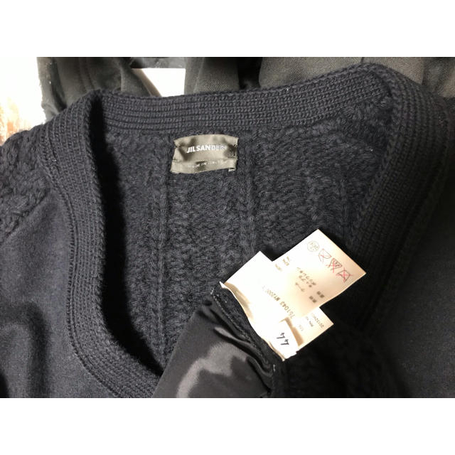 Jil Sander(ジルサンダー)のJIL SANDER ウール縮絨×ローゲージアラン編みカーディガン メンズのトップス(カーディガン)の商品写真