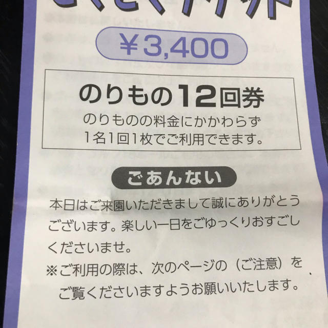 ぜろひま様 ご専用 生駒山上遊園地 とくとくチケット 6回分  チケットの施設利用券(遊園地/テーマパーク)の商品写真