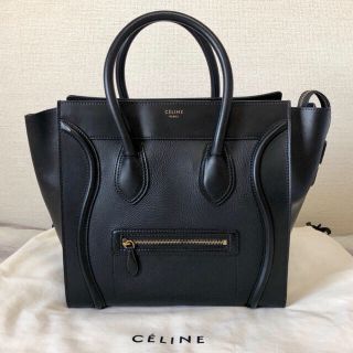 celine - 美品 CELINE(セリーヌ) ラゲージ ミニ バッグ ブラックの通販｜ラクマ