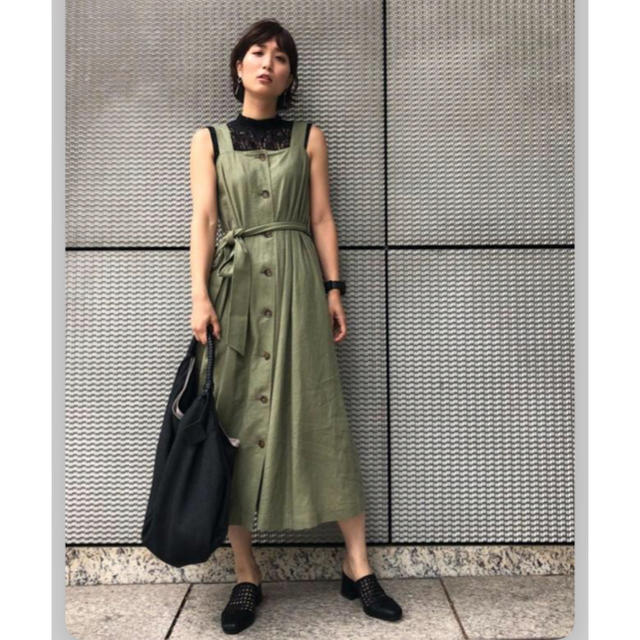 moussy(マウジー)のMOUSSY WAIST TIE ドレス レディースのワンピース(ロングワンピース/マキシワンピース)の商品写真