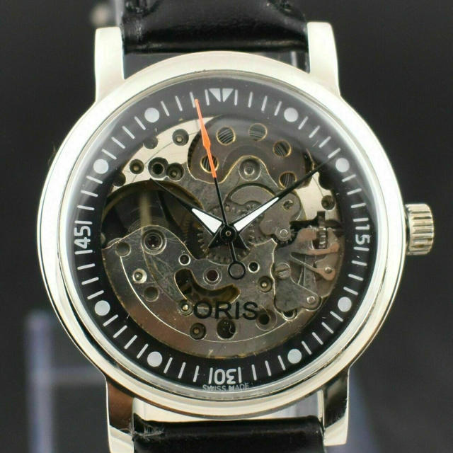 ORIS スケルトン　メンズ　手巻き腕時計　稼働品