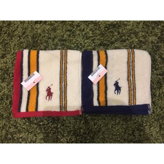 ポロラルフローレン(POLO RALPH LAUREN)のラルフローレン  ストライプ柄  ハンドタオル2枚セット(ハンカチ)