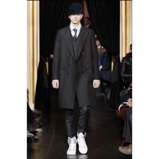 ランバン(LANVIN)のLANVIN サイド切り替え ハイゲージVネックニット(ニット/セーター)