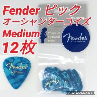 フェンダー(Fender)のFender ピック OCEAN TURQUOISE Medium 12枚(エレキギター)