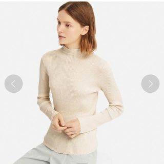 ユニクロ(UNIQLO)のユニクロ 新品未使用タグ付き シャイニーリブハイネックセーター(ニット/セーター)