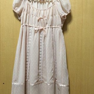 エミリーテンプルキュート(Emily Temple cute)のエミキュ シフォンワンピース 薄ピンク(ひざ丈ワンピース)