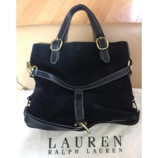 ラルフローレン(Ralph Lauren)のラルフローレン スウェード黒 バッグ(ショルダーバッグ)