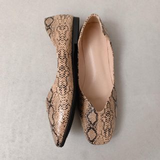 【キラママ様専用】Python flat shoes /beige XL(バレエシューズ)