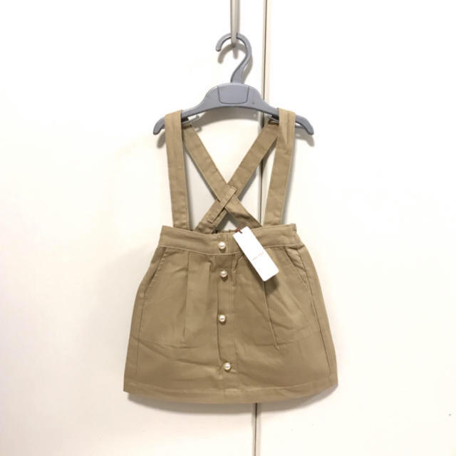 petit main(プティマイン)の新品 petit main パール付き スカート サロペット 90cm キッズ/ベビー/マタニティのキッズ服女の子用(90cm~)(スカート)の商品写真