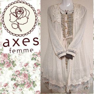 アクシーズファム(axes femme)のaxes femme カーディガン 難あり レース ロング(カーディガン)