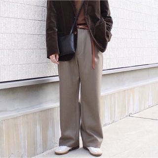 18aw auralee light melton wide slacksの通販|ラクマ