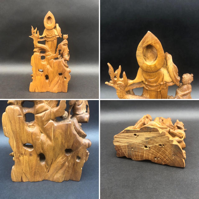 仏教美術木製一刀彫のオブジェです
