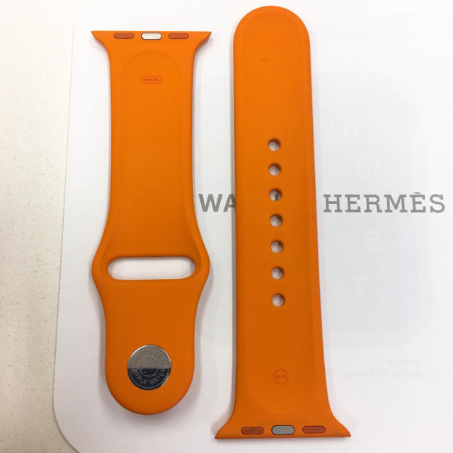 【新品・未使用】HERMES Apple Watch スポーツベルトオレンジ