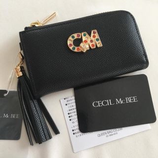 セシルマクビー(CECIL McBEE)の新品 セシルマクビー L字ファスナー式開閉 スマートキー対応 キーケース 黒(キーケース)