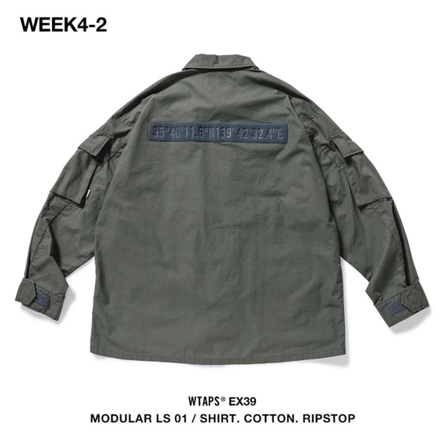 FW WTAPS MODULAR LS  / SHIRT GY M