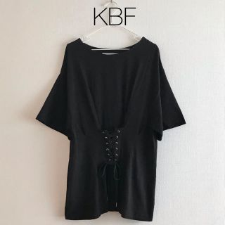 ケービーエフ(KBF)のKBFケービーエフ☆レースアップTシャツ チュニック トップス春夏秋 通勤仕事(カットソー(半袖/袖なし))