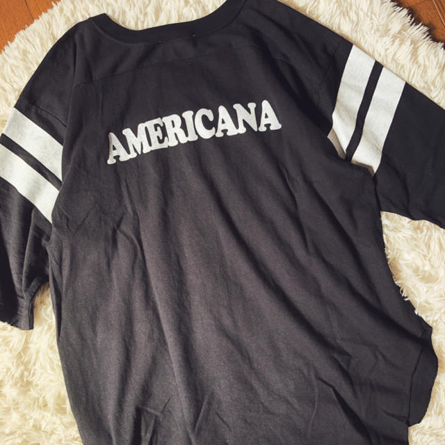 AMERICANA(アメリカーナ)のAmericana フットボール ビッグシルエット 別注 コットン バックロゴ レディースのトップス(Tシャツ(長袖/七分))の商品写真