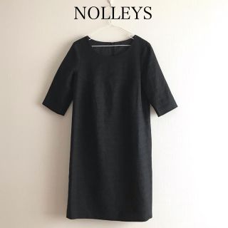 ノーリーズ(NOLLEY'S)の美品☆ノーリーズ ツイードワンピース 通勤仕事M上品 秋冬 かわいい 学校(ひざ丈ワンピース)