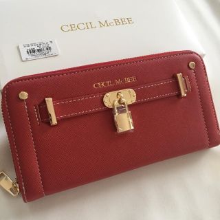 セシルマクビー(CECIL McBEE)の新品 セシルマクビー ラウンドファスナー 長財布 ウォレット レッド 赤(財布)