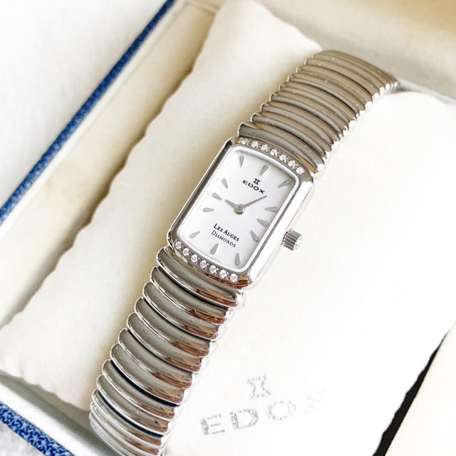 EDOX(エドックス)の美品☆電池交換込み EDOX ダイヤ14pt レディース腕時計 レディースのファッション小物(腕時計)の商品写真
