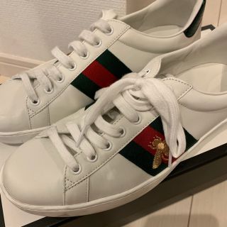 グッチ(Gucci)のGUCCI ホワイト ビー ニュー エース スニーカー(スニーカー)