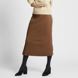 ユニクロ(UNIQLO)のXSサイズ ユニクロ メリノブレンドリブスカート(ロングスカート)