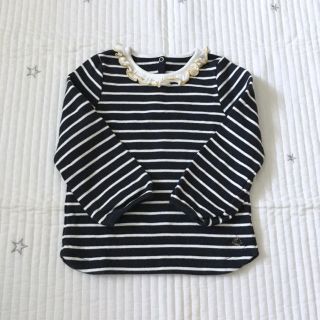 プチバトー(PETIT BATEAU)のプチバトー  衿つき  マリニエール  カットソー  36m(Tシャツ/カットソー)